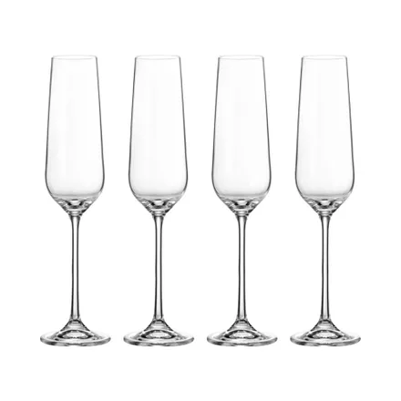 Set Copas Champan Bohemia Globo 4 Piezas 210ml