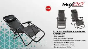Maxgo Silla Plegable Cadeira 9 Reclinable