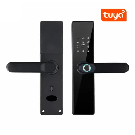FECHADURA DIGITAL S807H WIFI TUYA/CARTÃO/CHAVE PRETO