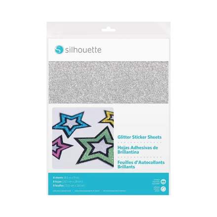 Papel Adhesivo Glitter Silhouette Media Glt Adh 8