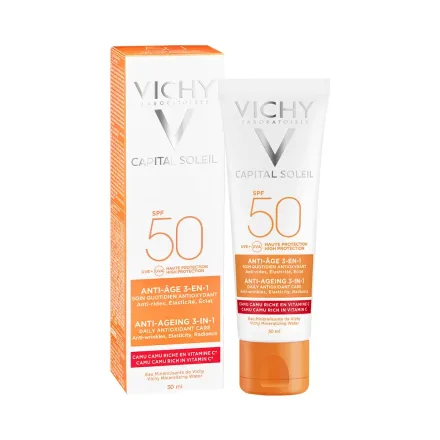 Protector Solar Facial Vichy Capital Soleil Anti Age 3 En 1 Spf 50 50ml
