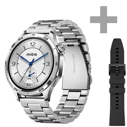 Relógio Mibro GT XPAW026 com GPS Bluetooth - Prata + Pulseira