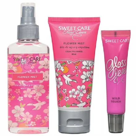 Sweet Care Flower Mist Body Splash Plus Lotion Gloss 140ml 60ml