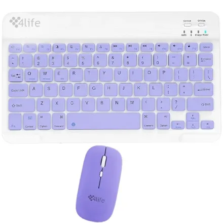 4LIFE KIT TECLADO+MOUSE WIRELESS FL030PP PURPLE