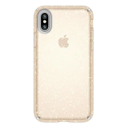 Case Speck Presidio Clear+Glitter para iPhone X & XS – Clear/Gold