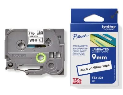 BROTHER CINTA ROTULADORA TZE221 9MM NEGRO/BLANCO