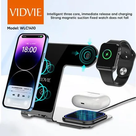 Carregador Vidvie Tc Magnetic Desk Charger 3 In 1