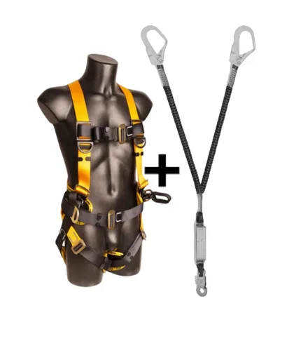 EPI NTR KIT ARNÊS SEGURANÇA CINTO+CORDA PROTEÇÃO CONTRA QUED