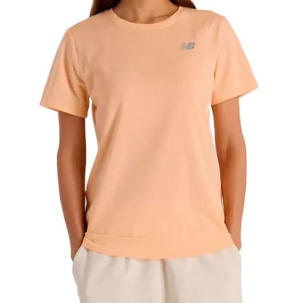 Camiseta New Balance Feminino Sport Essentials Heathertech XS Peach – WT41190PRE