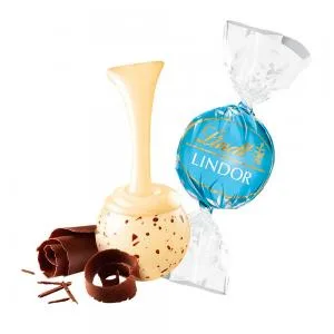 BOMBOM LINDT LINDOR BRANCO COM FLOCOS UNIDADE
