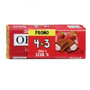 Barra Chocolate Orly Morango Pack Leve 4 Pague 3 100g