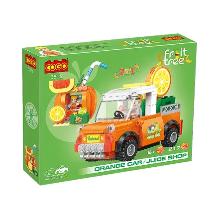 Juguete Construccion Cogo Fruit Stree 3816 Car Juice Shop 217 Piezas