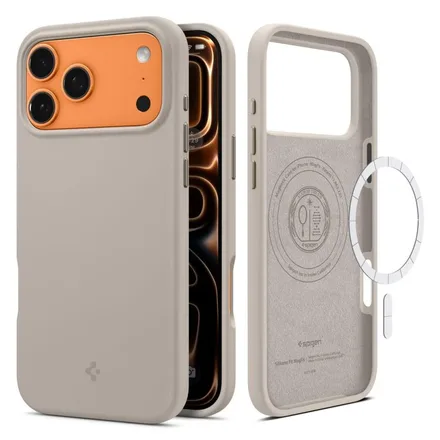 Spigen Capa iPhone 17 Pro Max Silicone Fit Mag Stone