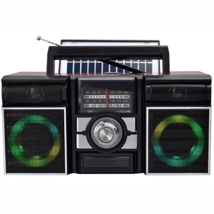 Rádio Portátil MegaStar RX1000BTN com SD USB Bluetooth - Marrom Preto