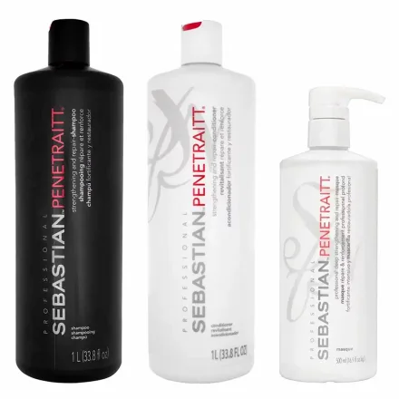Sebastian Penetraitt Shampoo Condicionador Mascara Capilar 1L 500ml