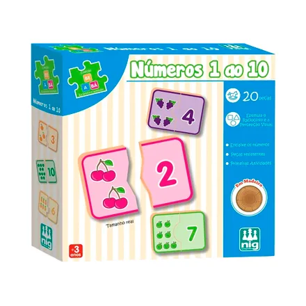 Juego Educativo Nig Brinquedos Numeros 1 Al 10 0415 20 Piezas