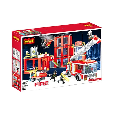 Juguete Construccion Cogo Fire 4177 Station 862 Piezas