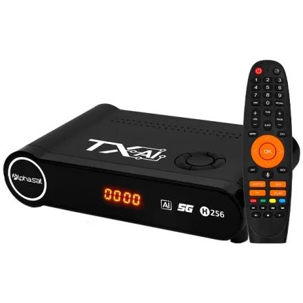 Receptor FTA Alphasat TX AI Full HD IPTV com Wi-Fi Bluetooth - Preto