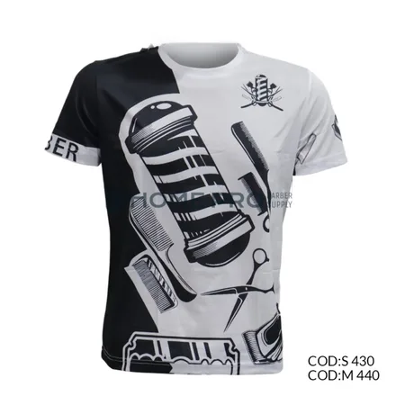 Camiseta de barbeiro tamanho m
