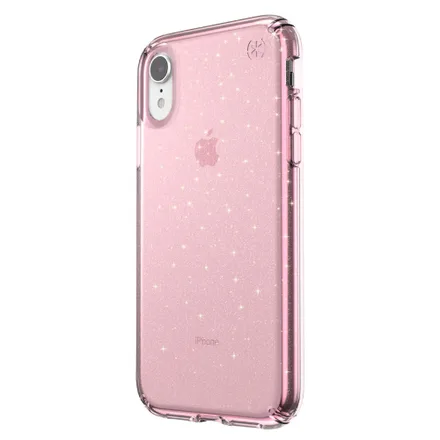 Case Speck Presidio Clear+Glitter para iPhone XR – Bella Pink/Gold