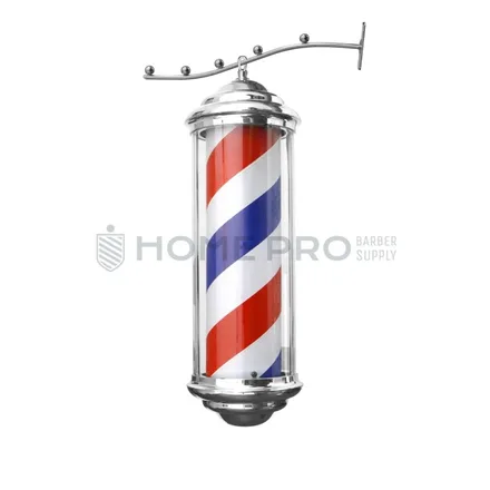 barber pole prateado iluminado giratório pendente 45 cm 110v