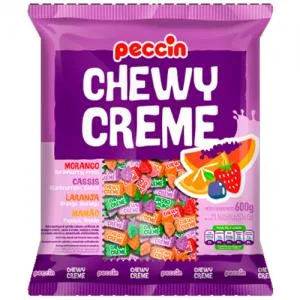 Bala Mastigavel Peccin Chewy Frutas Sortidas 600g