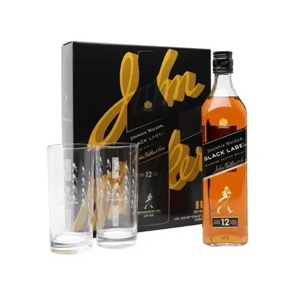 Whisky Johnnie Walker Black Con 2 Vasos 750ml