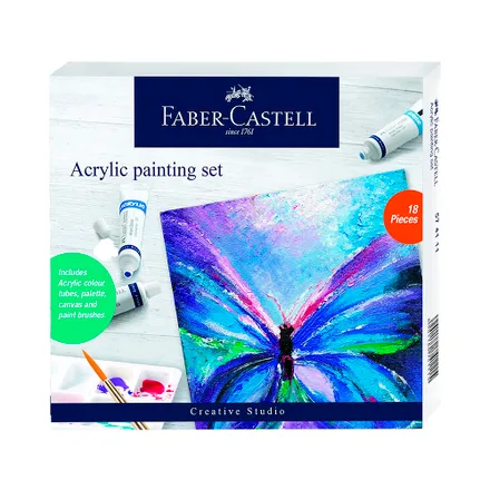 Pintura Faber Castell Creative Studio Acrylic Painting Set 18 Piezas