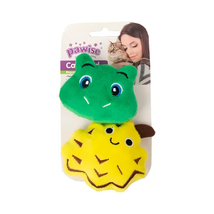 Juguete Mascota Pawise Meow Life Peluche Pina Rana 2 Piezas