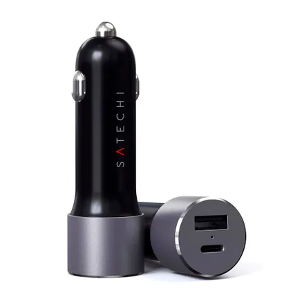 Cargador Vehicular Satechi ST-TCPDCCM 72W USB-C/USB-A - Space Gray