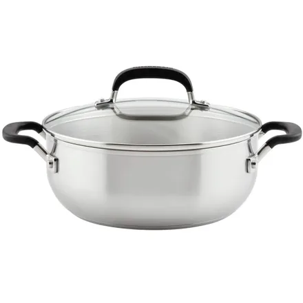 Panela Kitchenaid Inducao Tampa Aco Inoxidavel Escovado 4L