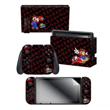 Adesivo Nintendo Switch Mario Odyssey Kingdoms Repeat 3 Adesivos