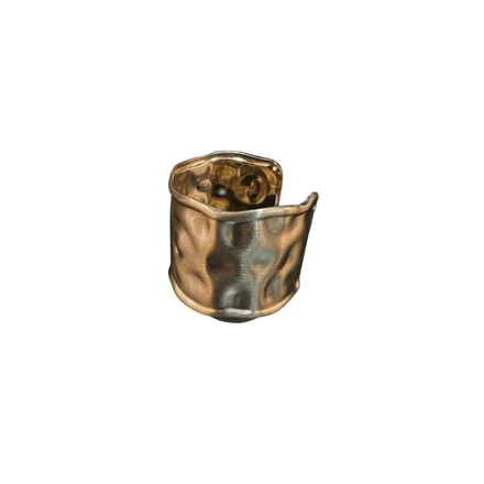 BRACELETE FOLHEADO MULHER MARAVILHA MARTELADO DOURADO