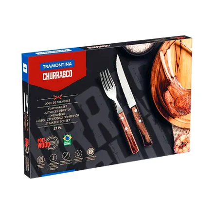 Tenedor Cuchillo Tramontina Churrasco 903 12 Piezas