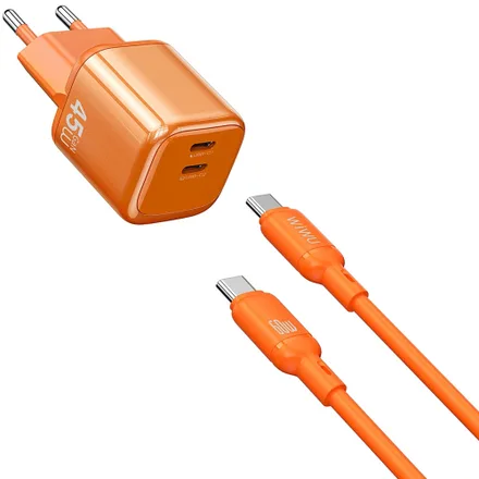 Cargador Wiwu Con Cable G025 Naranja