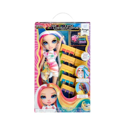Muñeca Mga Entertainment Rainbow High Hair Chalk & Style Amaya Raine 526780 Euc