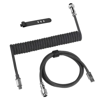 ATTACK SHARK CABLE EN ESPIRAL X MAMGASNAKE USB-C/USB-A NEGRO