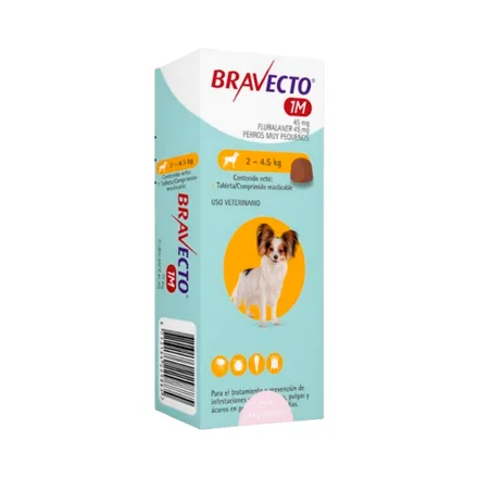 Antiparasitario Bravecto 1 Mes 2 Kg Tableta