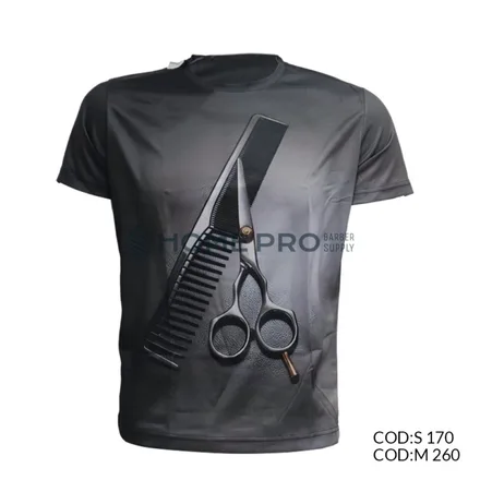 Camiseta de barbeiro tamanho m