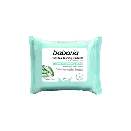 BABARIA TOALLITAS DESMAQUILLADORAS ALOE +VITAMINA E