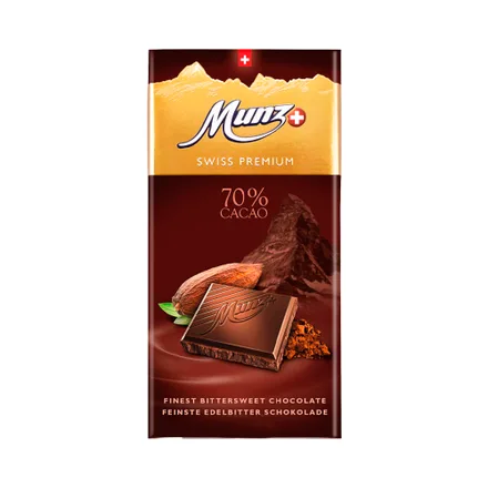 Chocolate Munz Swiss 70 Cocoa 100 Gr