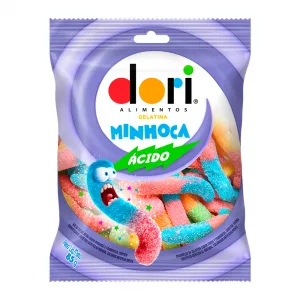 Bala Gelatina Dori Minhoca Acido 60g