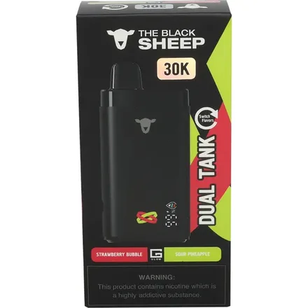 THE BLACK SHEEP VAPER DESECHABLE 30000PUFFS STRAWBER.BUBBLE/SOUR PINEAPPLE