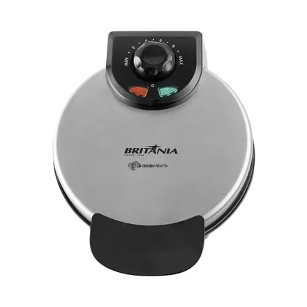 Waflera Britania Golden Waffle 850 W 220 V Plata Negro