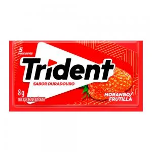 CHICLETES TRIDENT BRASILEIRO MORANGO 8G