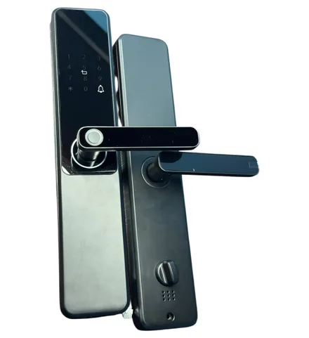 FECHADURA DIGITAL S802PRO WIFI TUYA/SENHA/CARTÃO/CHAVE PRETO