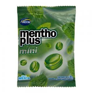 Bala Arcor Mini Menthoplus Menta 20g