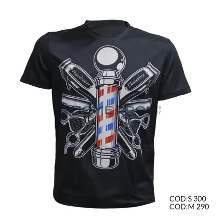 Camiseta de barbeiro tamanho p