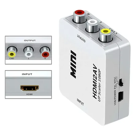 Conversor AV/RCA a HDMI Full HD 1080p HDMI2AV - White