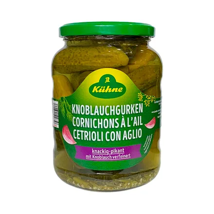 Pepinillos Kuhne Con Ajo 720 Gr